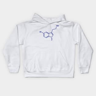 Serotonin Molecule Blue Kids Hoodie